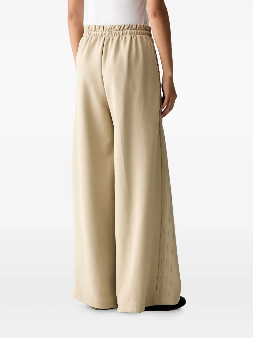 adidas drawstring wide-leg track pants Beige