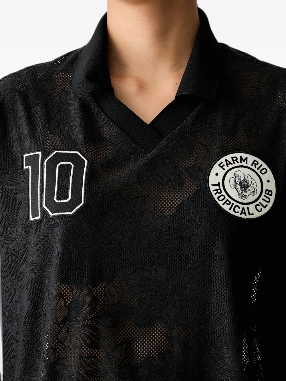 adidas x Farm Rio floral-lace T-shirt Zwart