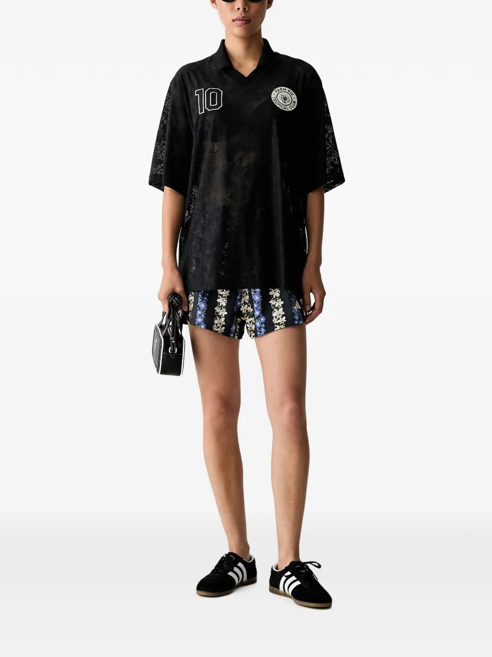 adidas x Farm Rio floral-lace T-shirt Zwart