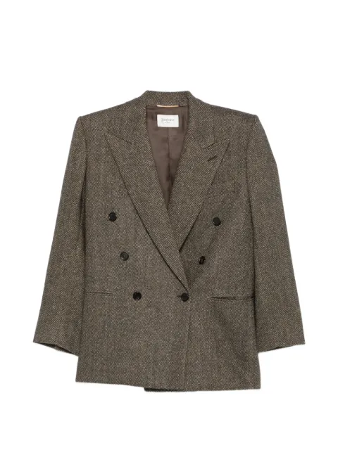 Saint Laurent herringbone-pattern double-breasted blazer