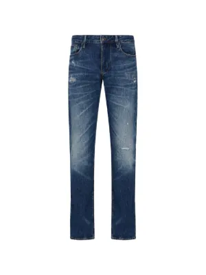 Emporio Armani ダメージ ジーンズ | ブルー | FARFETCH JP