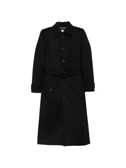 Saint Laurent abrigo con botones y cinturón