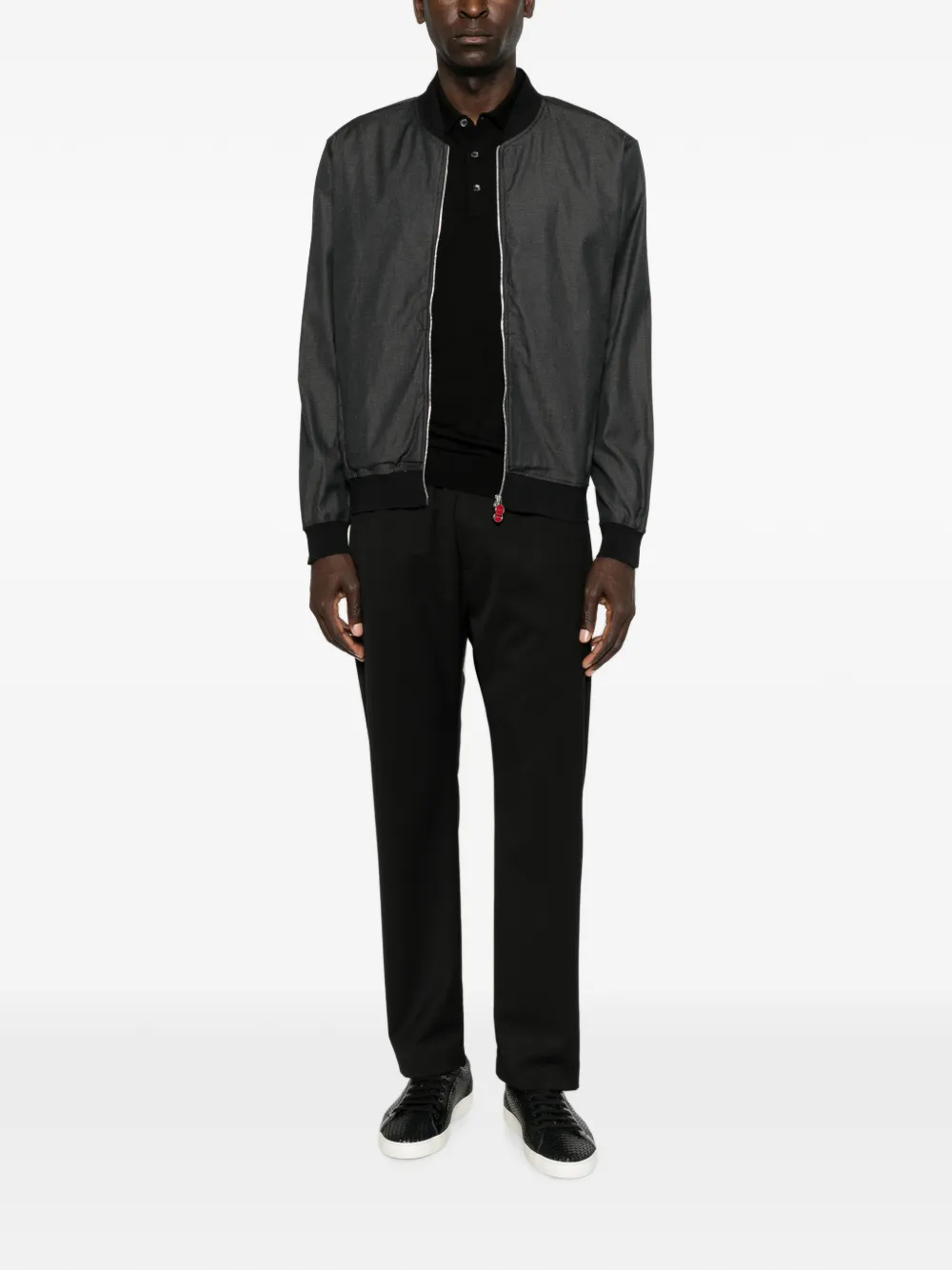 Kiton Bomberjack met rits Zwart