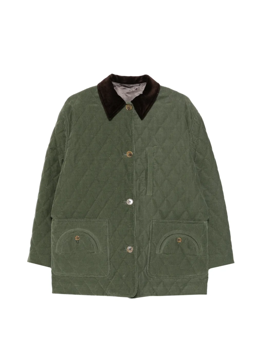 Blazé Milano quilted corduroy-collar jacket - Grün