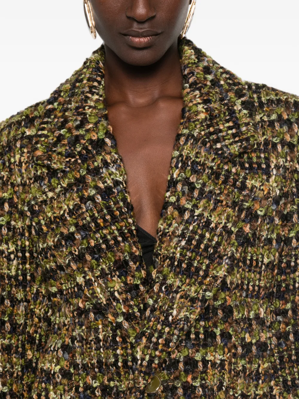 Saint Laurent single-breasted jacket in tweed Groen