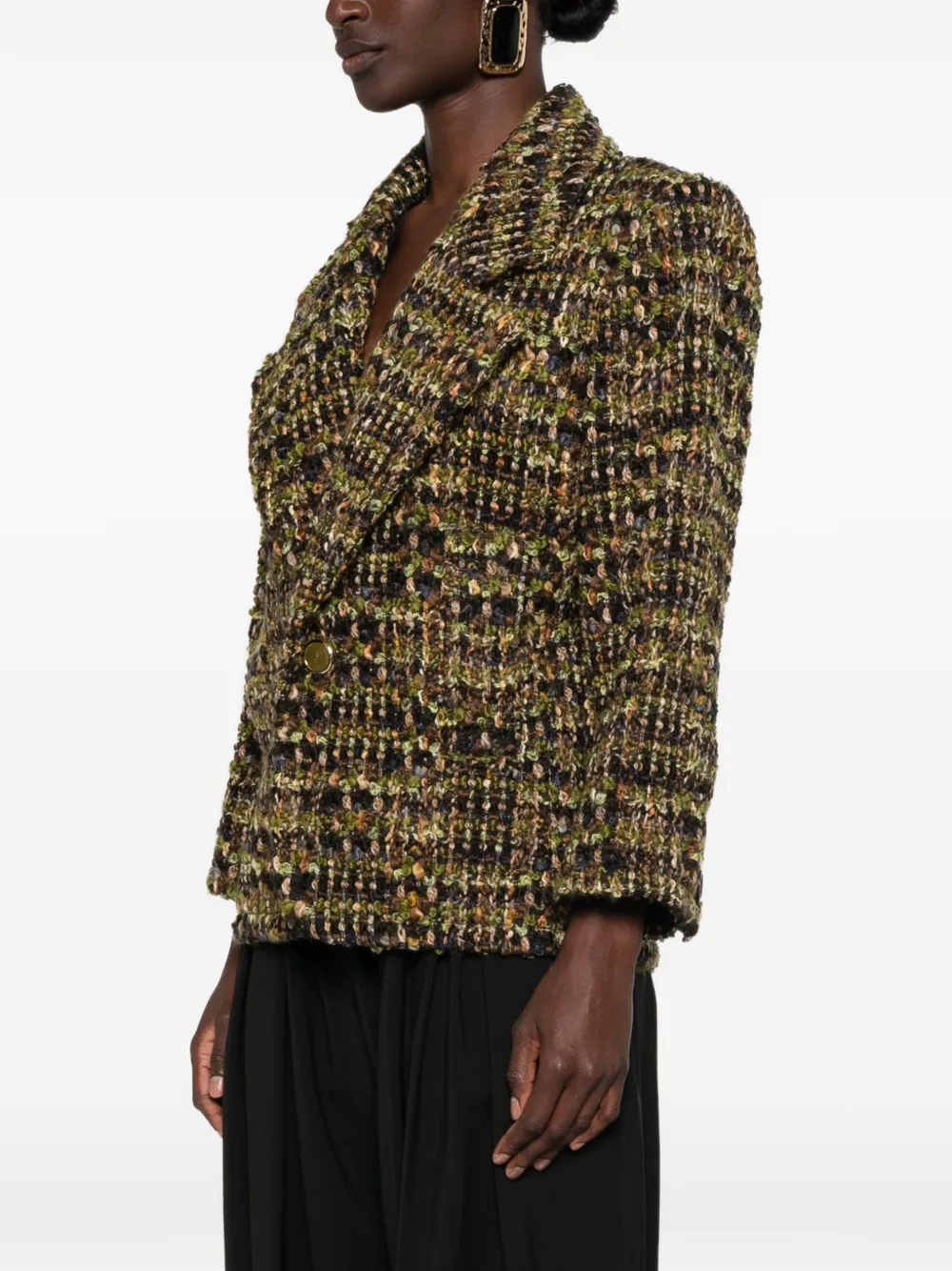 Saint Laurent single-breasted jacket in tweed Groen