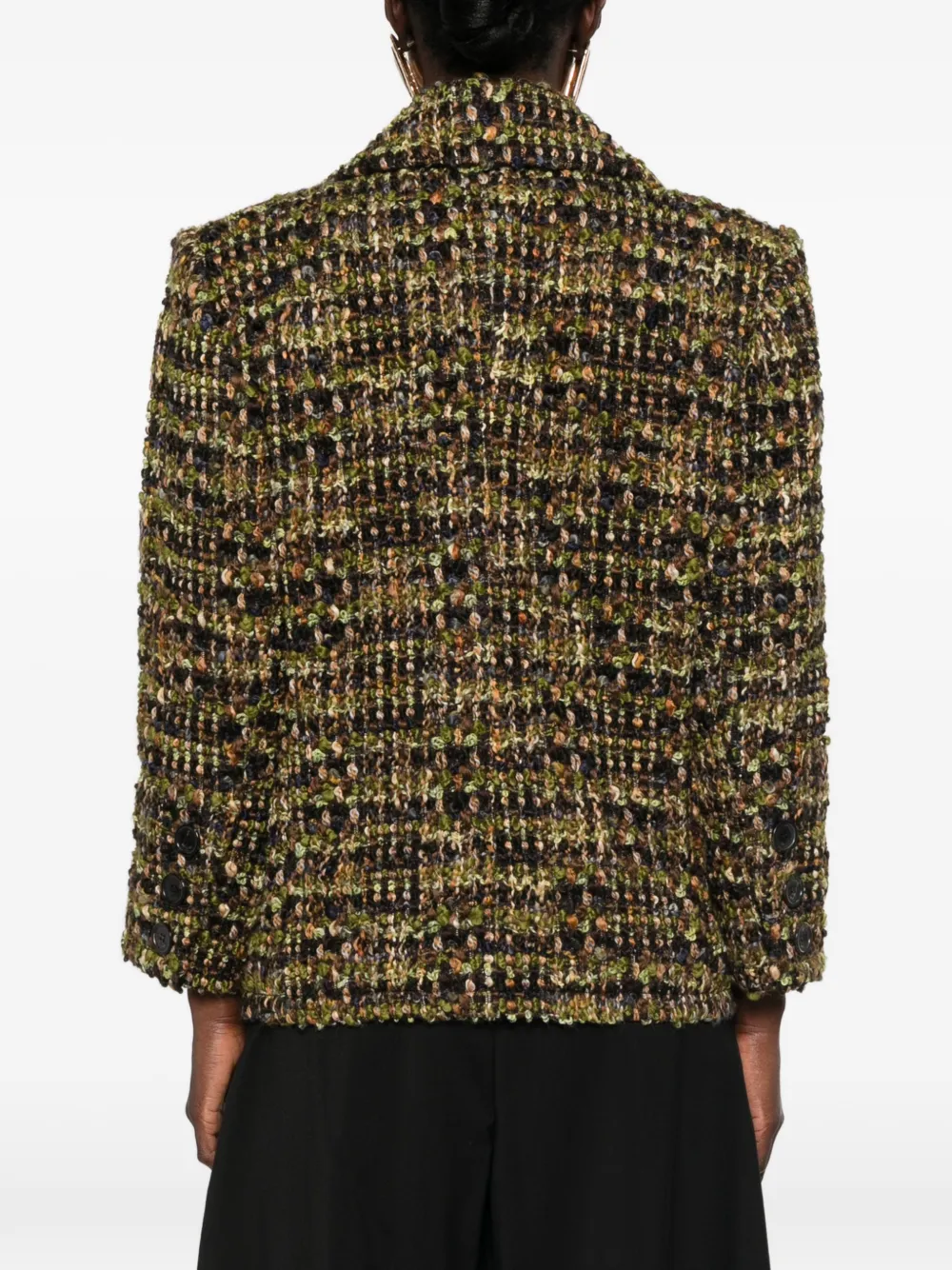 Saint Laurent single-breasted jacket in tweed Groen