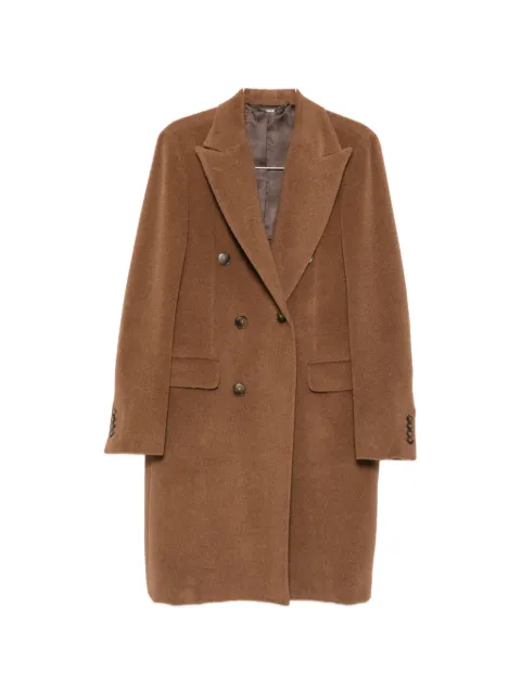 Canali double-breasted peak-lapel coat
