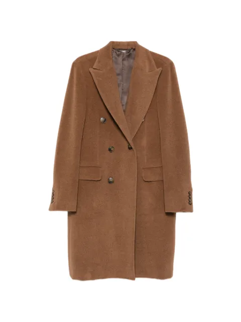 Canali double-breasted peak-lapel coat