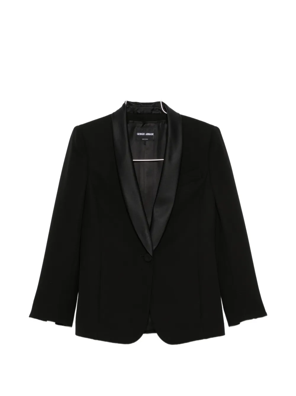 Giorgio Armani satin-lapel single-breasted jacket - Black