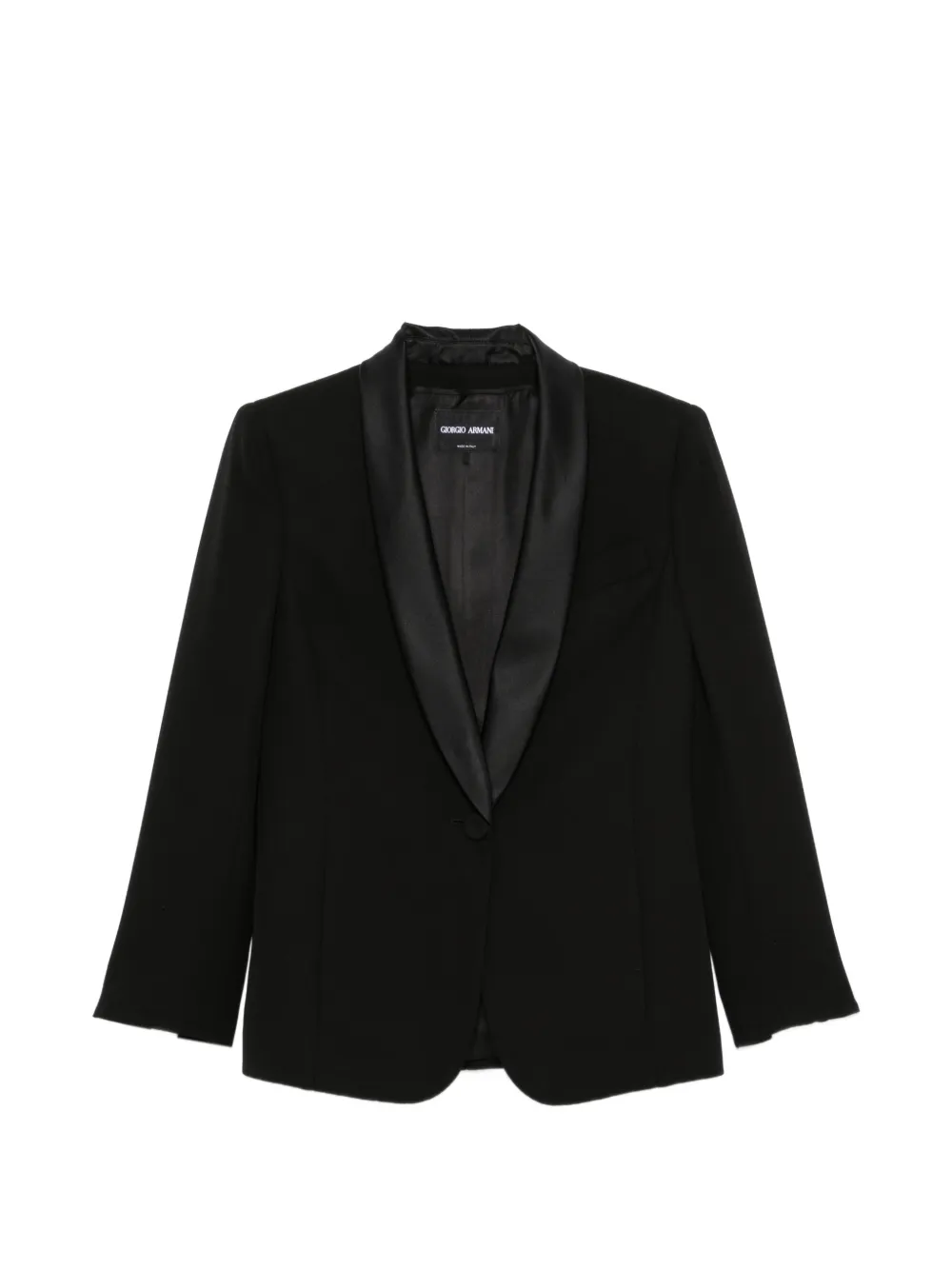 Giorgio Armani satin-lapel single-breasted jacket - Schwarz