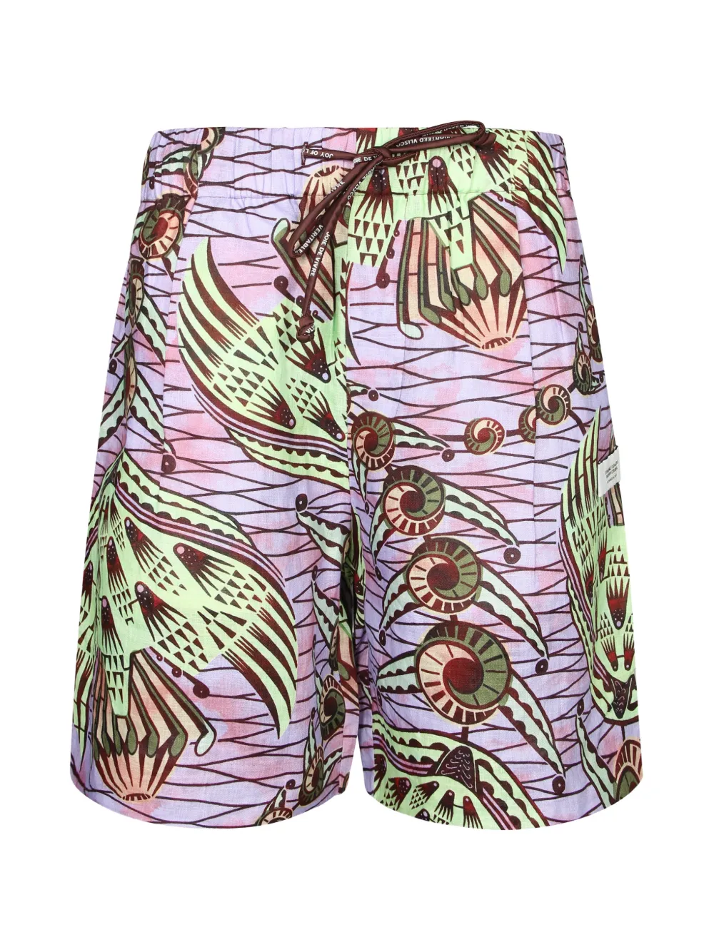 Atelier Vlisco graphic-print drawstring shorts - Violett