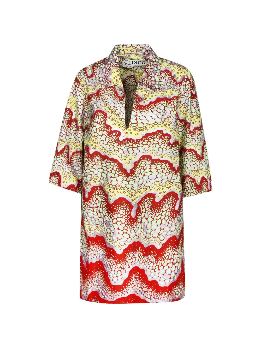 Atelier Vlisco Bubble Waves abstract-print mini dress - Rosso