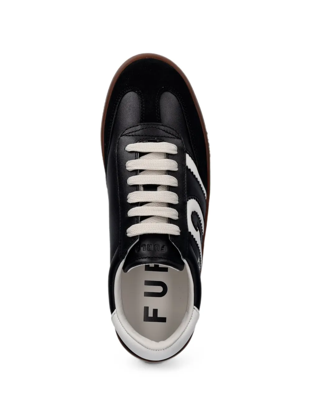 Furla logo-patch panelled sneakers Zwart