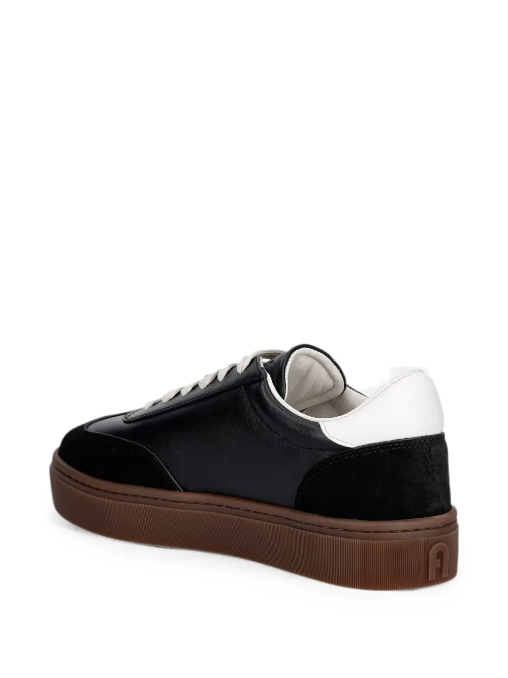 Furla logo-patch panelled sneakers Zwart