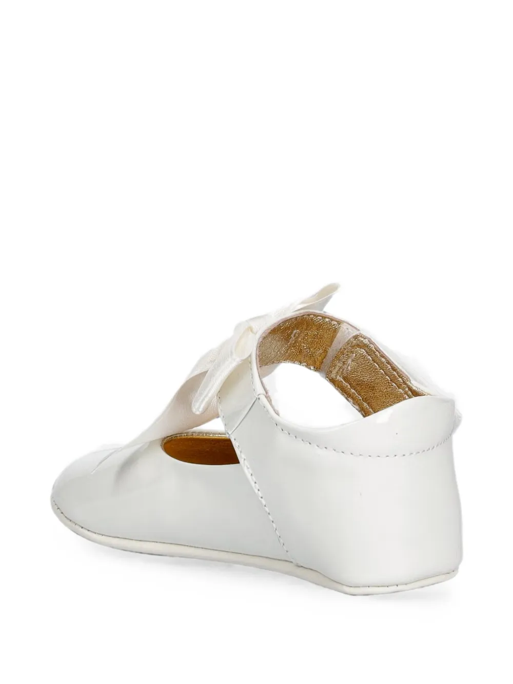 Elisabetta Franchi La Mia Bambina bow-detail touch-strap ballet flats Wit
