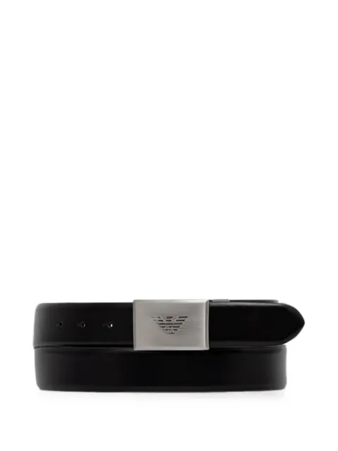 Emporio Armani logo-plaque leather belt