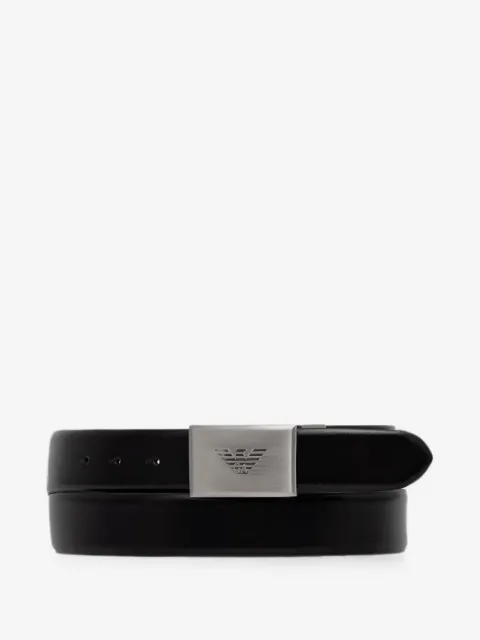 Emporio Armani logo-plaque leather belt
