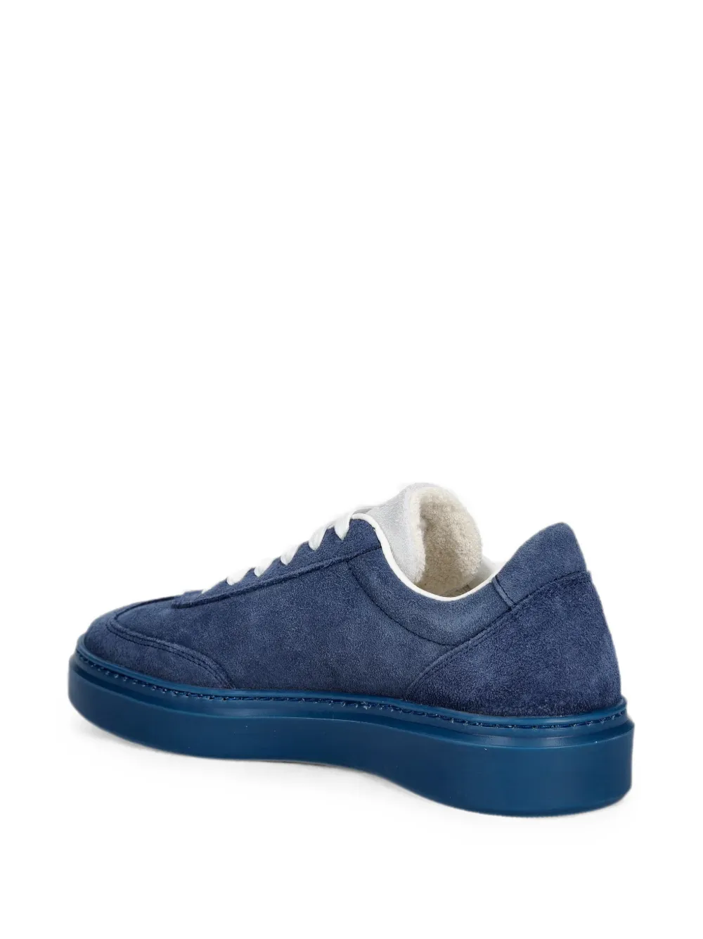 Furla Hype logo-embroidered suede sneakers Blauw