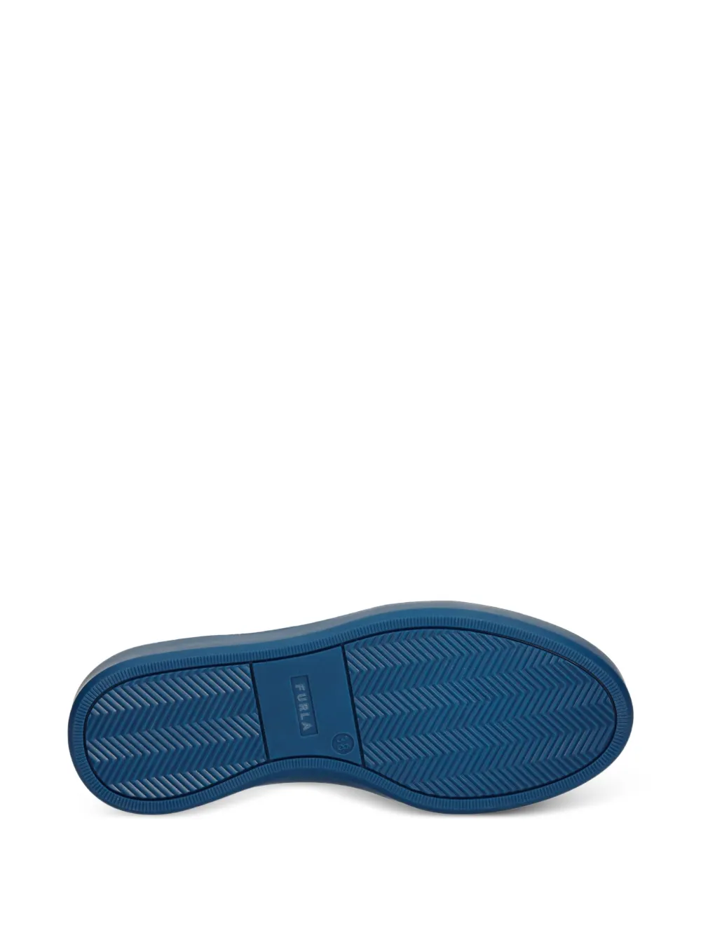 Furla Hype logo-embroidered suede sneakers Blauw
