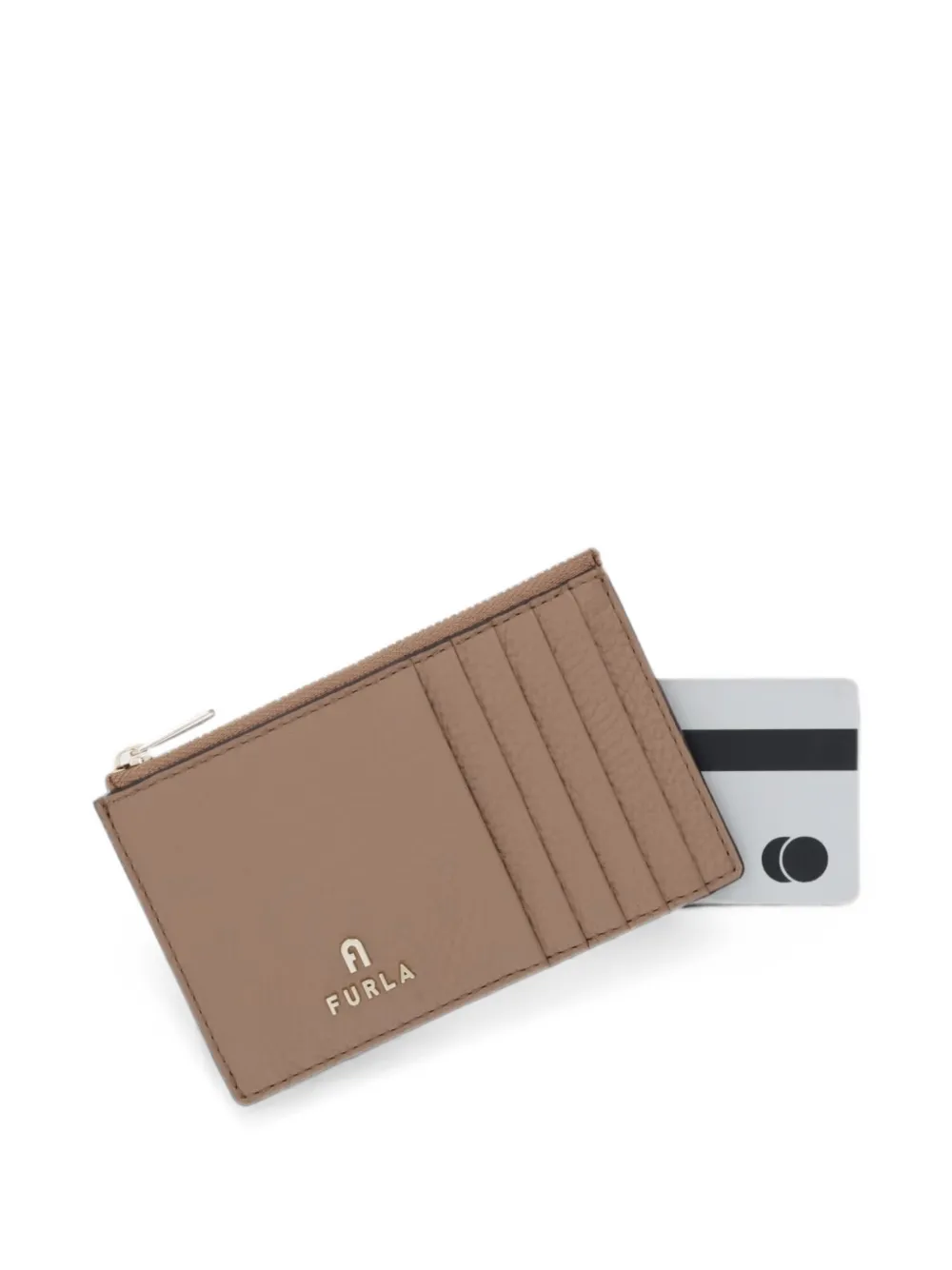 Furla Pasjeshouder met logoplakkaat Beige