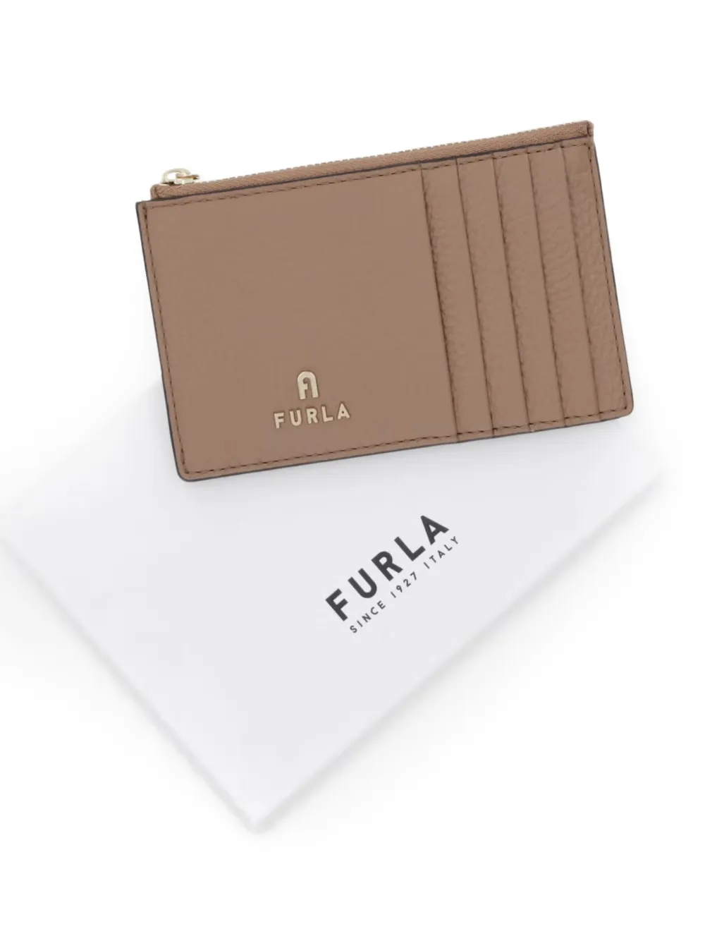 Furla Pasjeshouder met logoplakkaat Beige