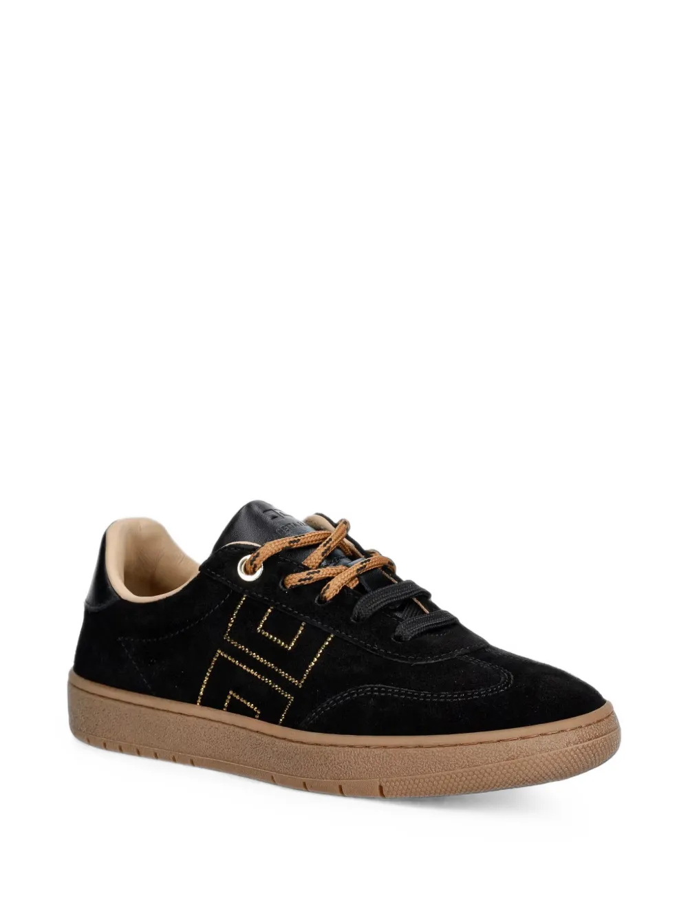 Elisabetta Franchi La Mia Bambina baskets en daim à logo brodé - Noir Elisabetta Franchi La Mia Bambina baskets en daim à logo brodé - Noir