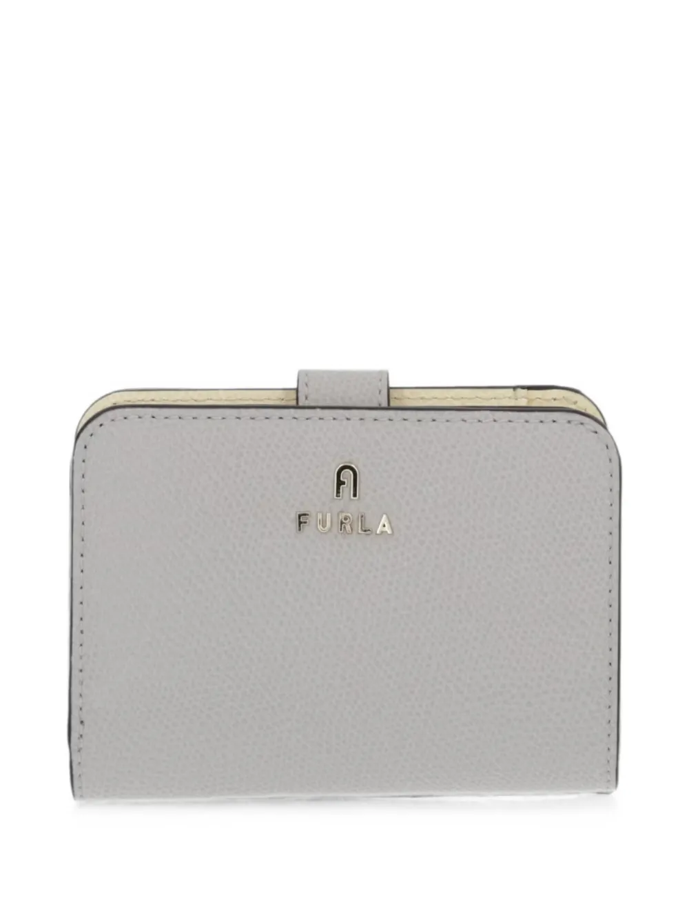 Furla logo-plaque pebbled-leather wallet - Grau