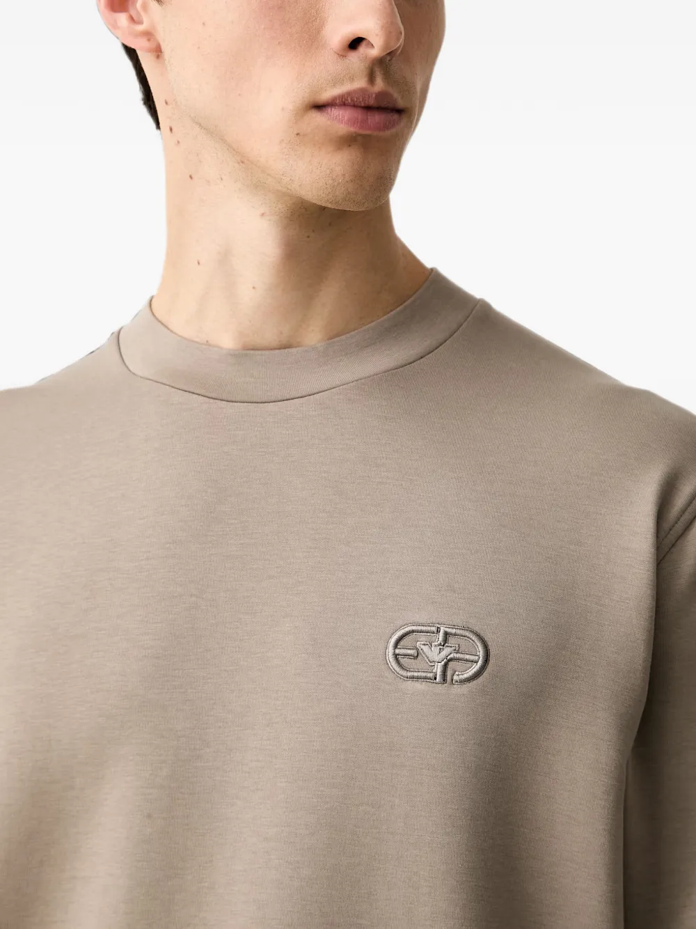 Emporio Armani Sweater met geborduurd logo Beige
