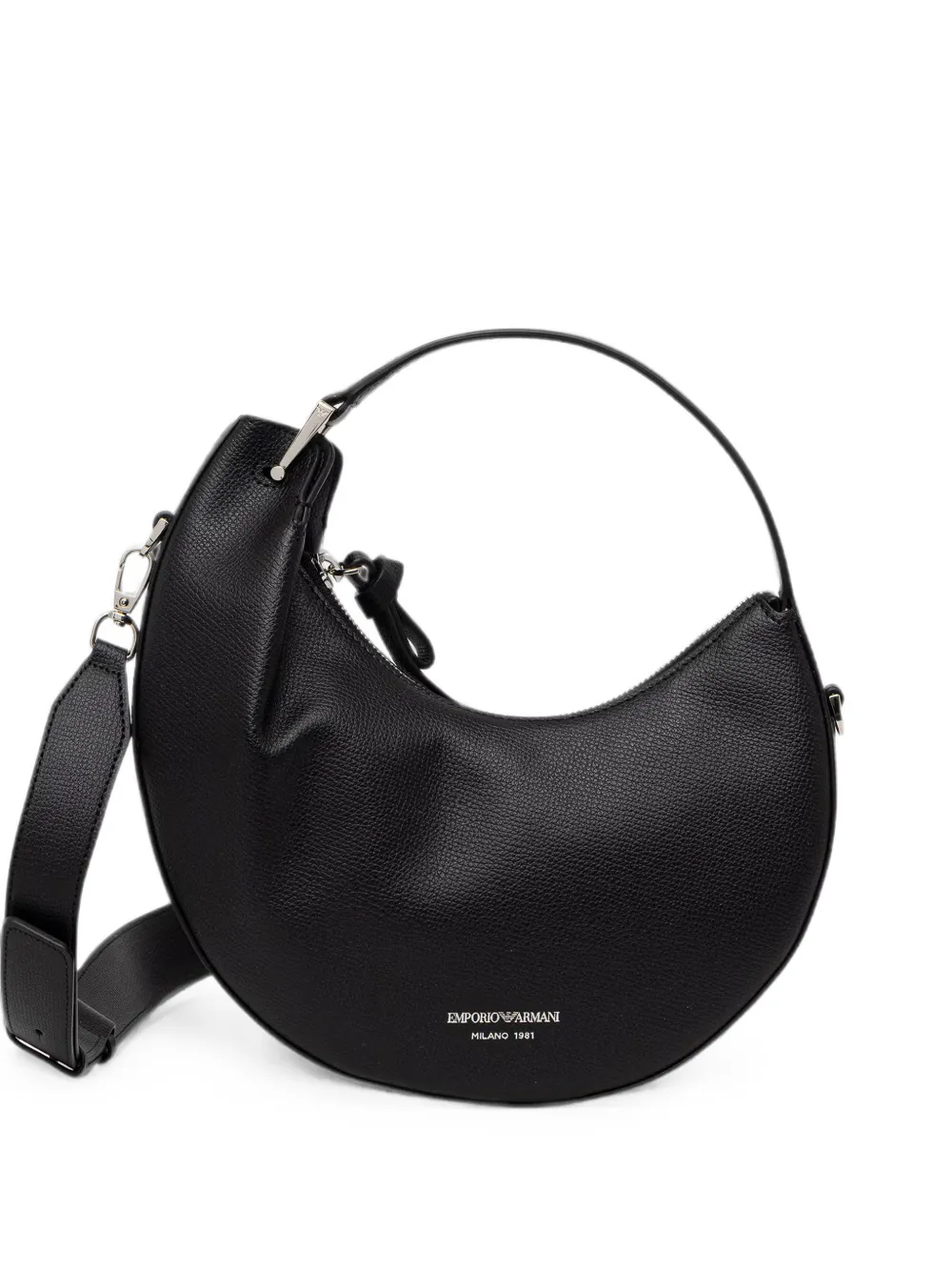 Emporio Armani 1981 mini leather hobo bag - Schwarz