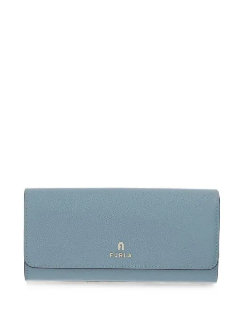Furla logo-plaque grained leather wallet