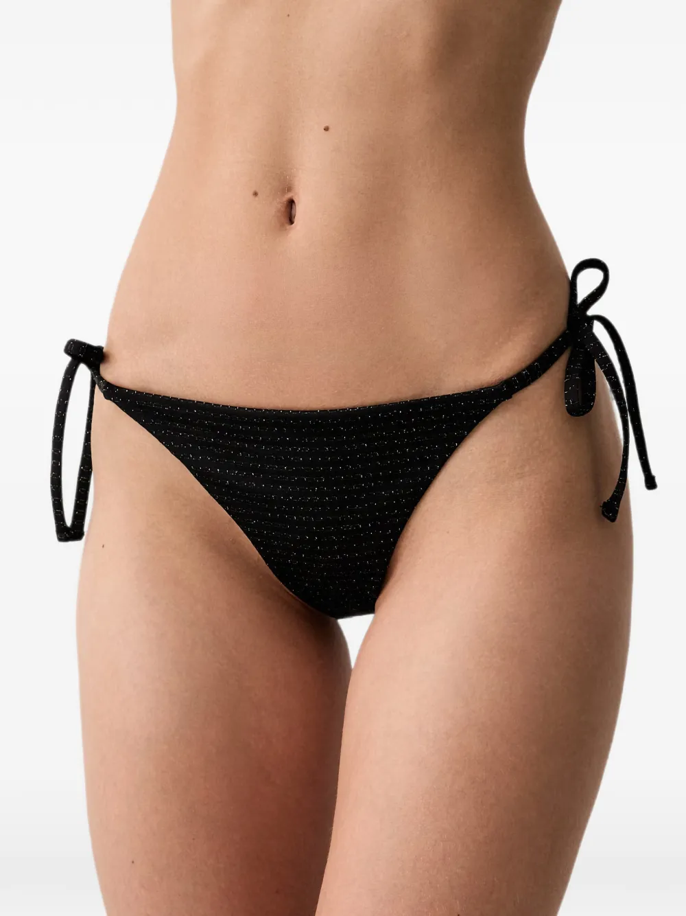 Emporio Armani Lycra en lurex bikini met gewatteerde triangel bh Zwart