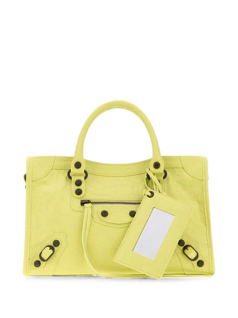 Balenciaga Le City Bag Small in lemonade Arena lambskin, brass hardware - Gelb