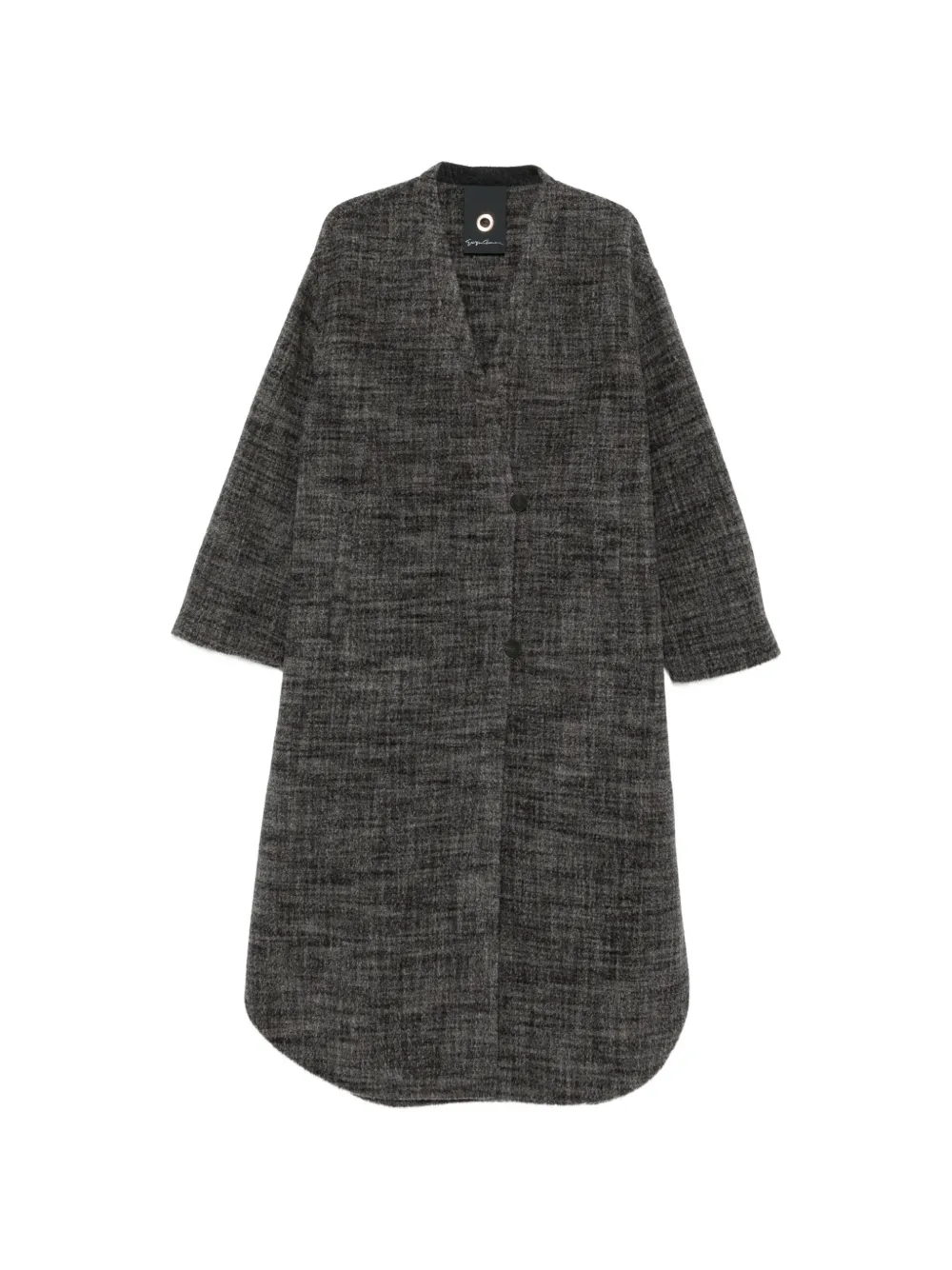 Giorgio Armani Cappotto con bottoni e scollo a V - Grigio