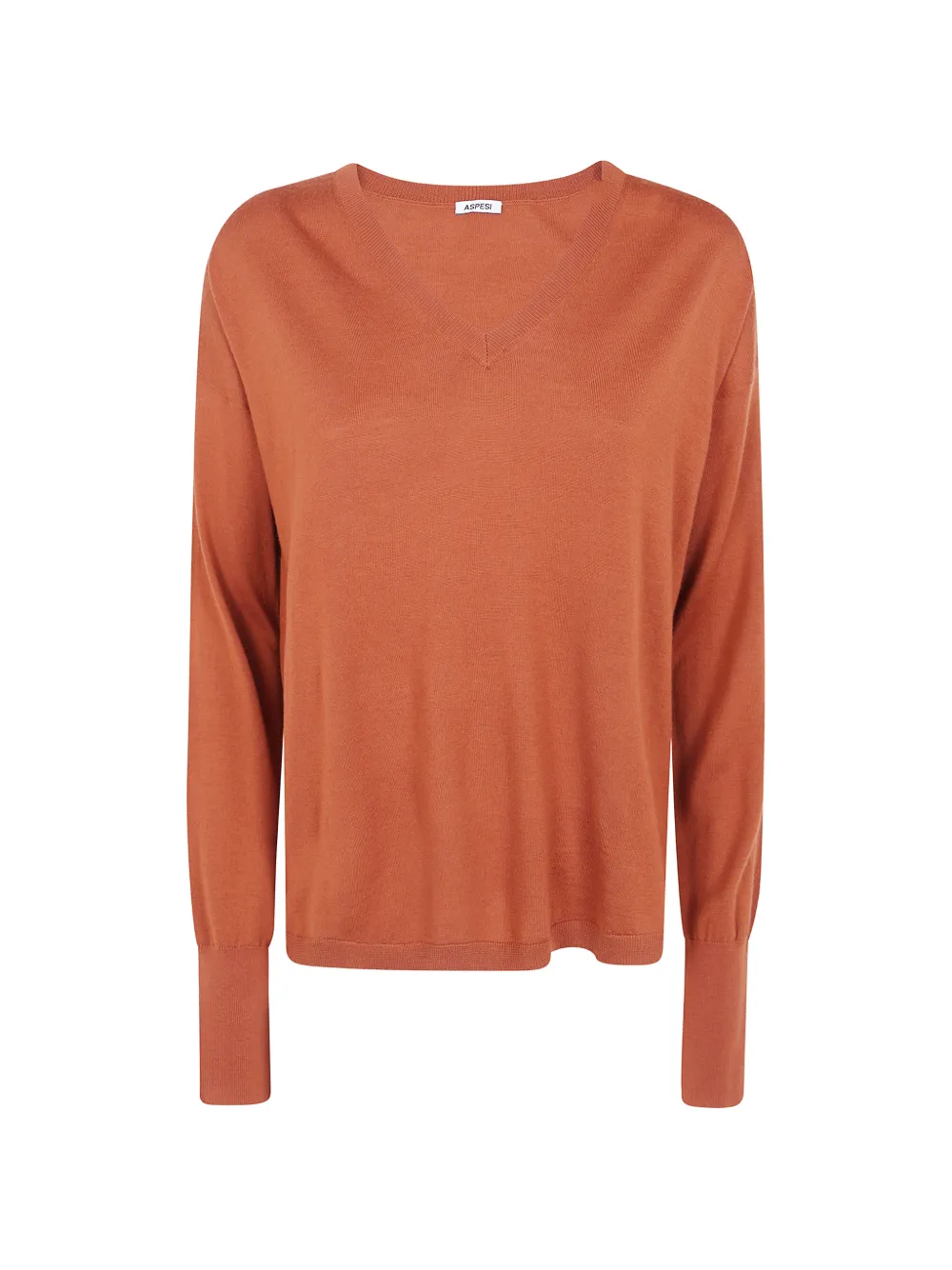 ASPESI V-neck wool sweater - Orange