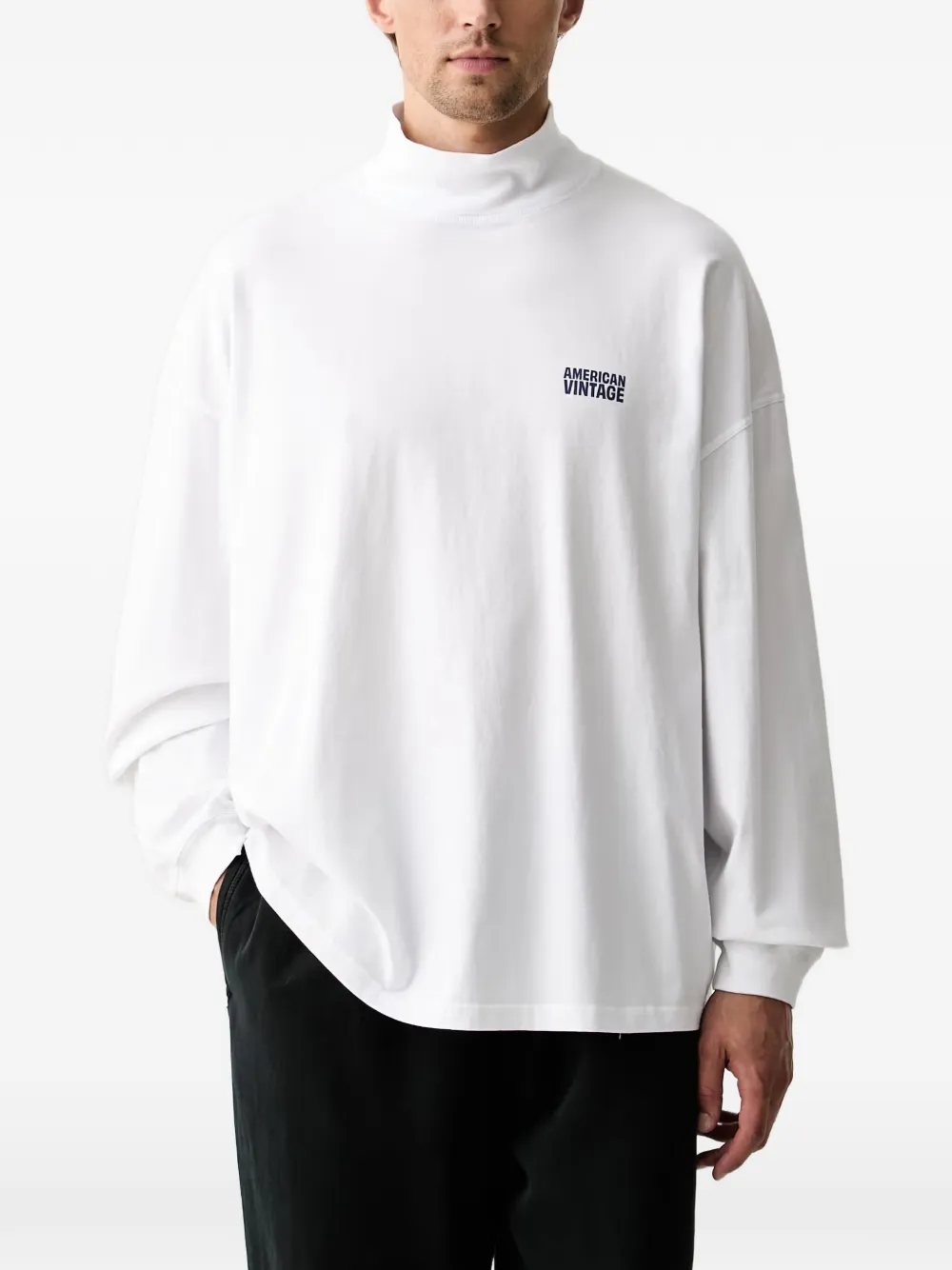 American Vintage logo-print high-neck T-shirt