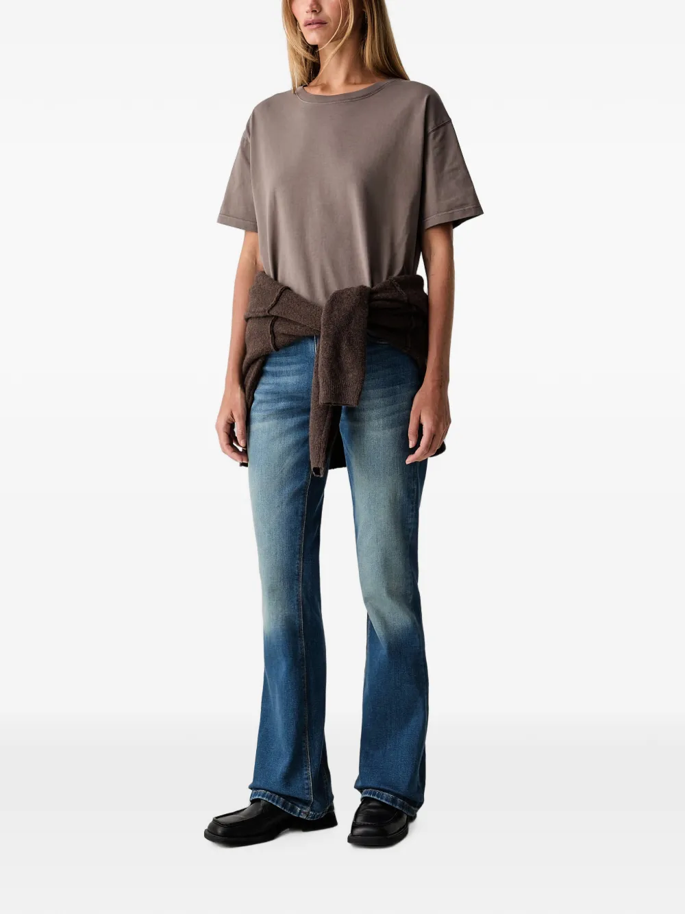 American Vintage Fizvalley T-shirt met ronde hals en korte mouwen Bruin