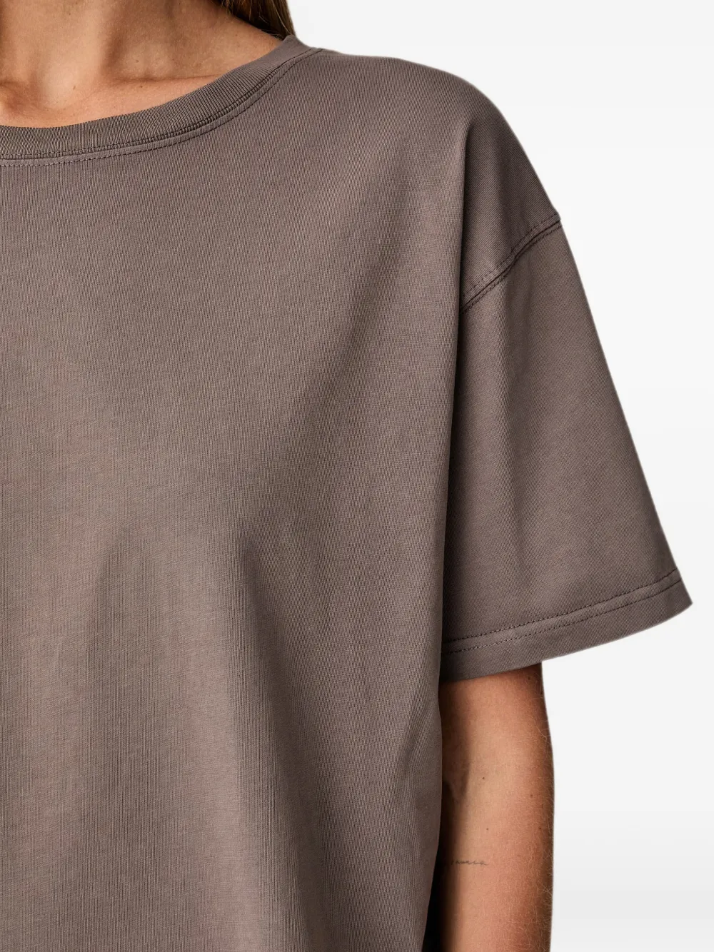 American Vintage Fizvalley T-shirt met ronde hals en korte mouwen Bruin