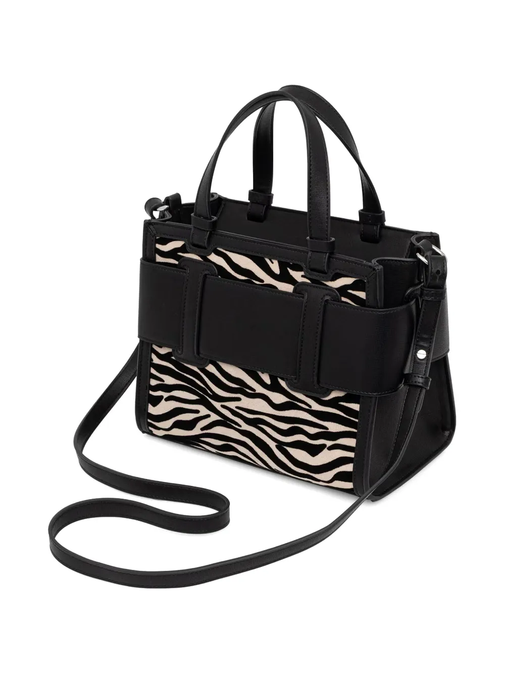 Armani Exchange Shopper met dierenprint en logo-plakkaat Zwart