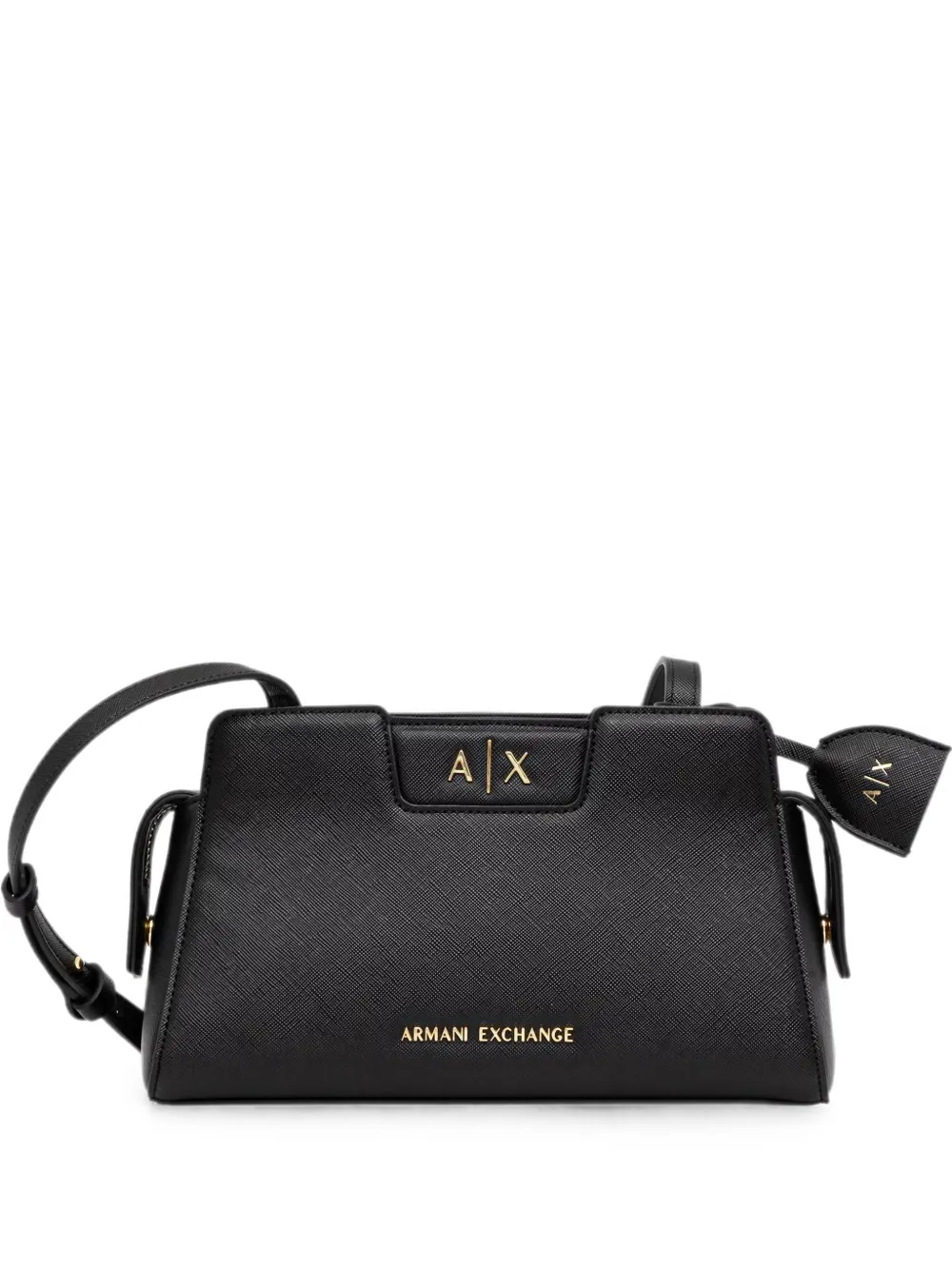 Armani Exchange Logo-plaque Shoulder Bag In Black