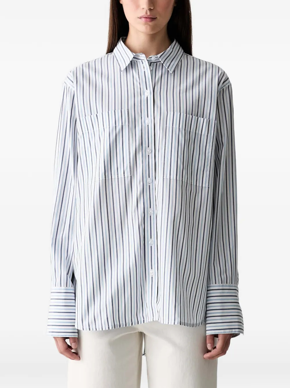 Barbour Fawley striped relaxed long-sleeved shirt - Weiß