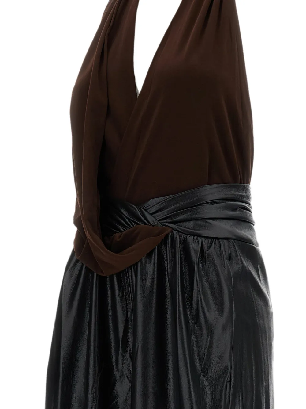 THE ANDAMANE Astral draped-waist jumpsuit Bruin