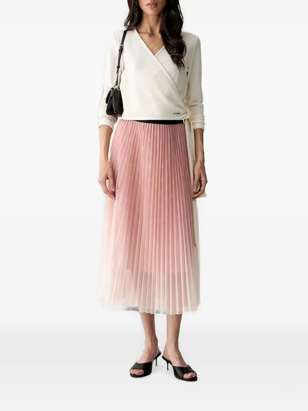 Karl Lagerfeld Mini-plooirok met mesh Roze