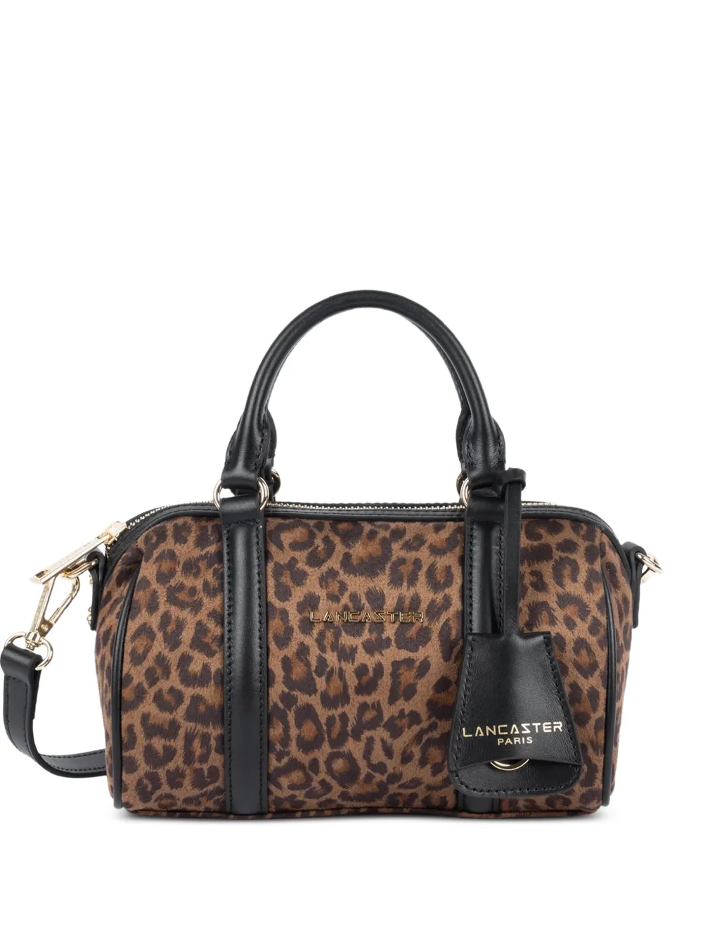 Lancaster Schultertasche mit Leopardenprint - Braun