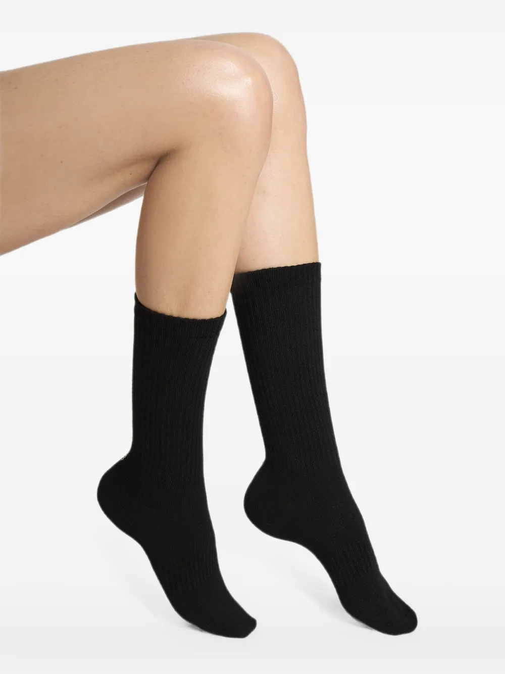Wolford Geribbelde sokken met logoprint Zwart