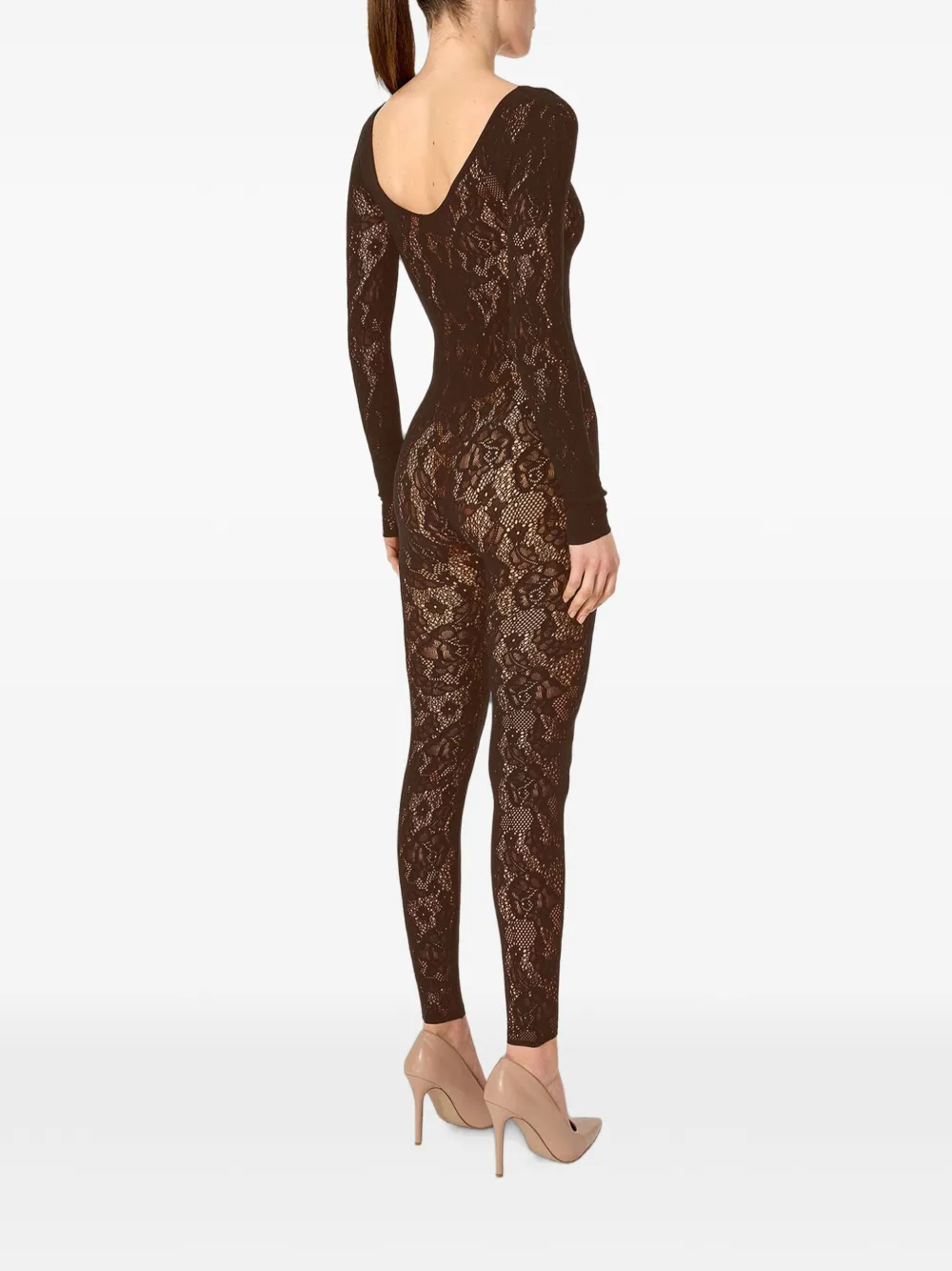 Wolford Jumpsuit met bloemen-print Bruin