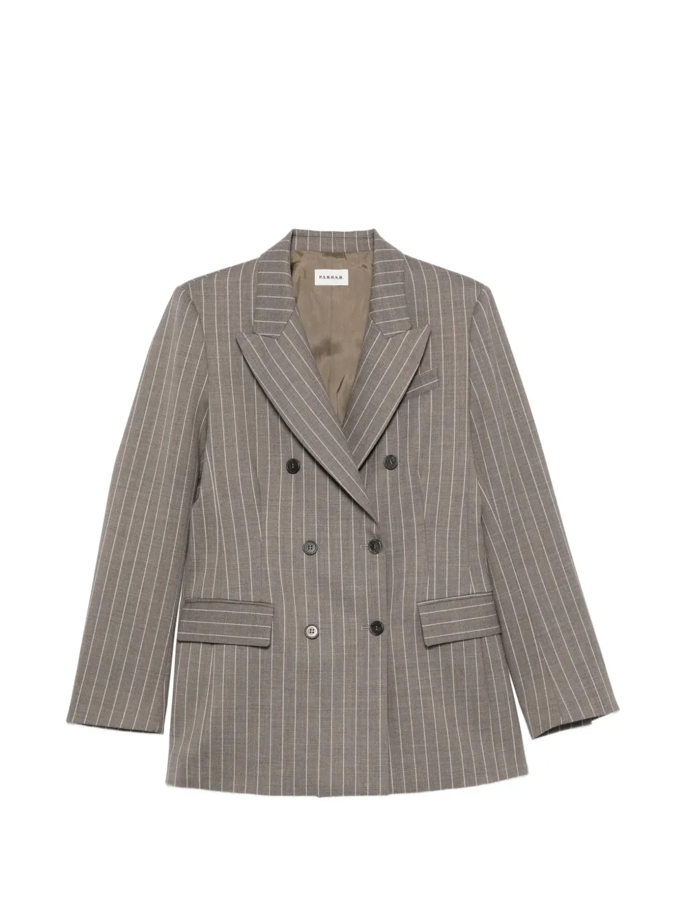 P.A.R.O.S.H. pinstripe-pattern double-breasted blazer - Brown