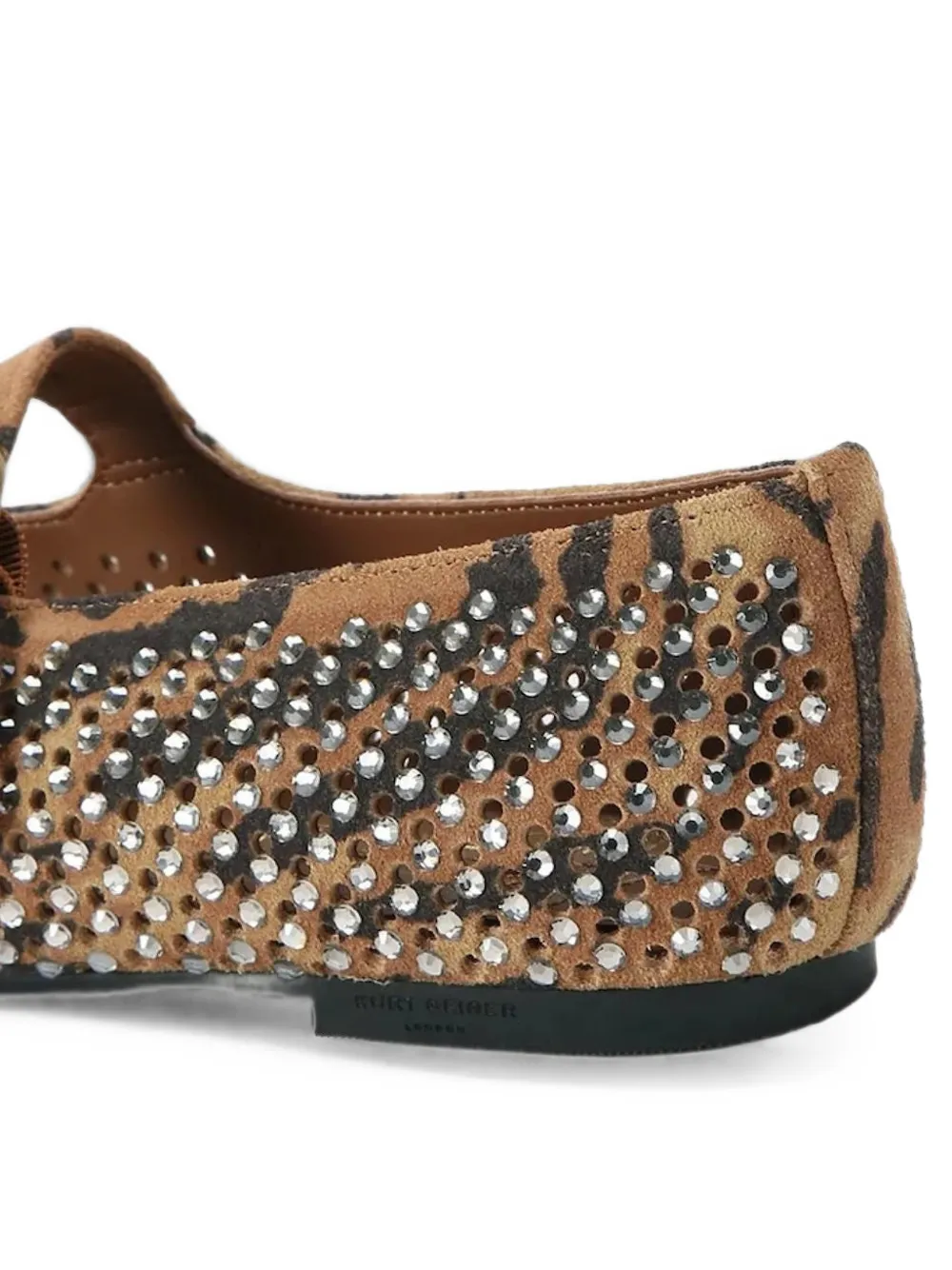 Kurt Geiger London Mayfair crystal-embellished ballet flats Beige