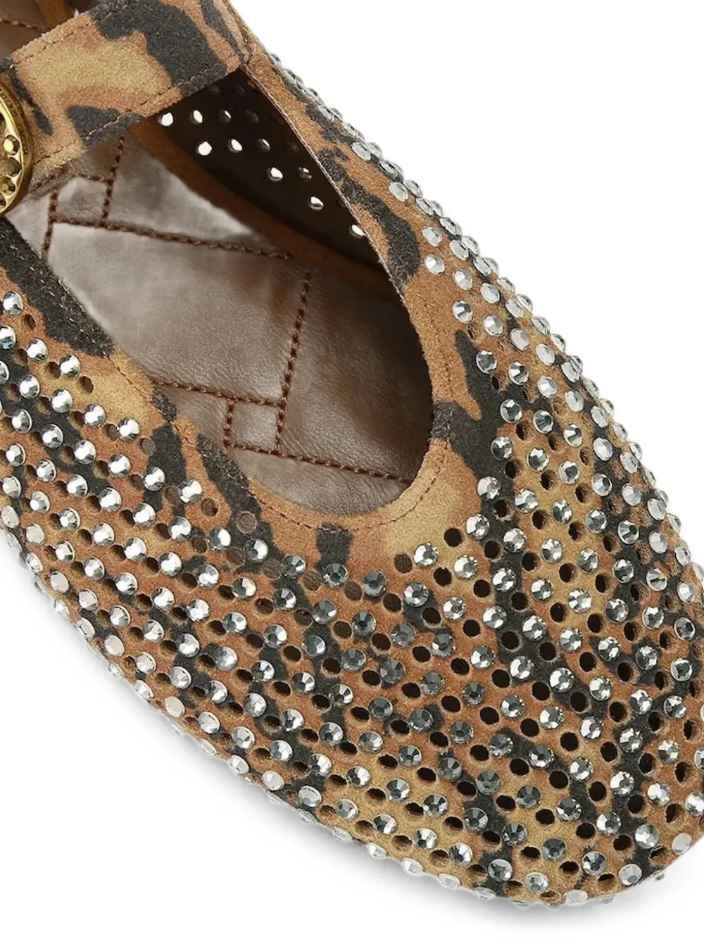 Kurt Geiger London Mayfair crystal-embellished ballet flats Beige