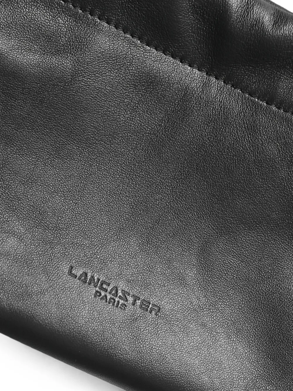 Lancaster Schoudertas met geknoopt handvat en trekkoord Zwart